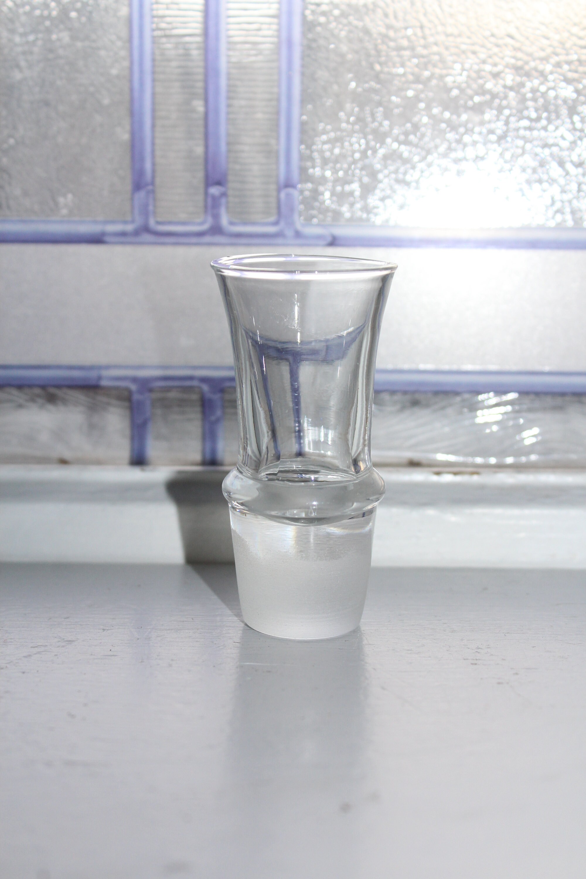 Large Crystal Decanter Shot Glass Stopper Vintage Barware