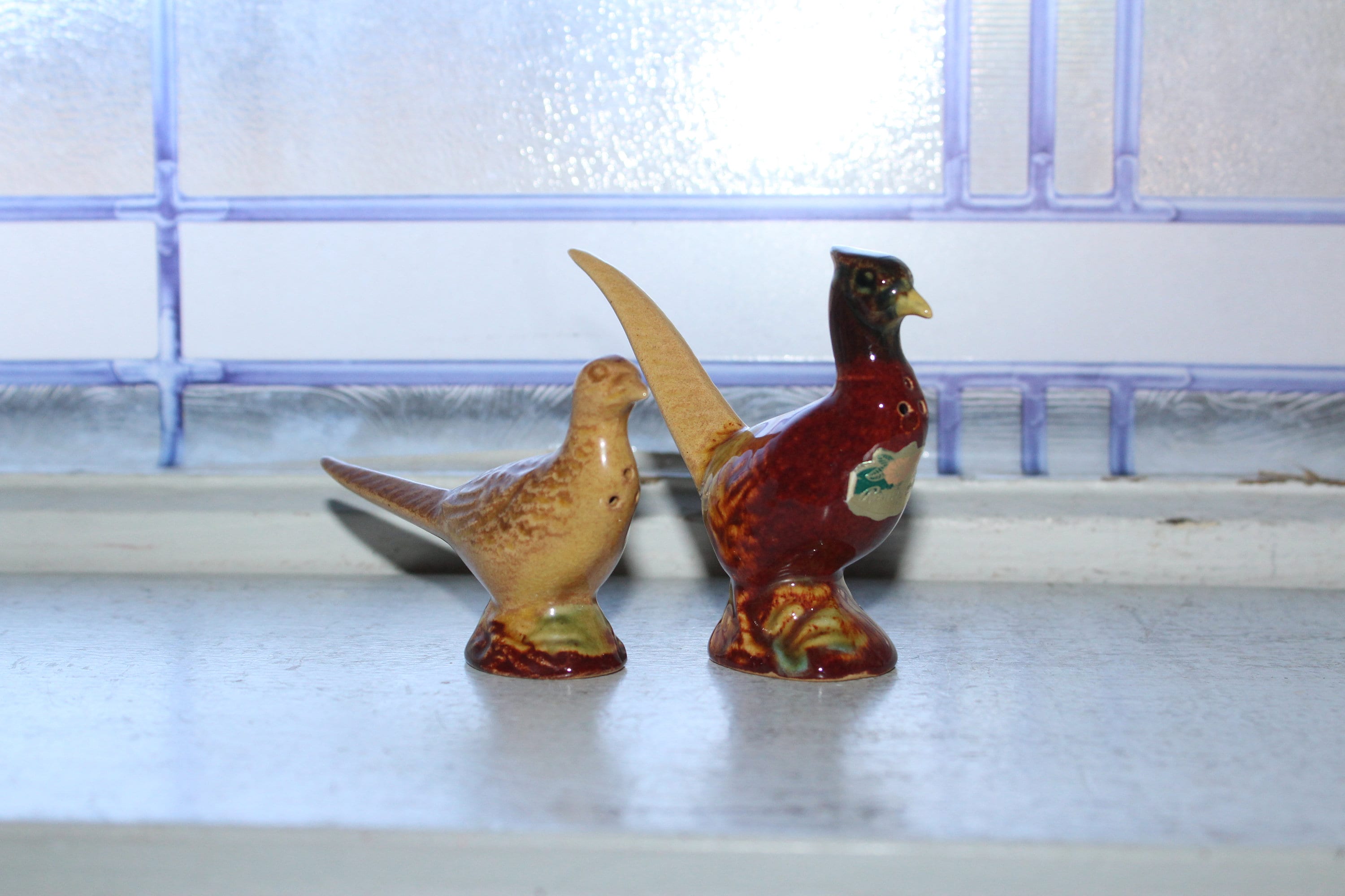 Vintage Rosemeade Pottery Pheasant Salt and Pepper Shakers
