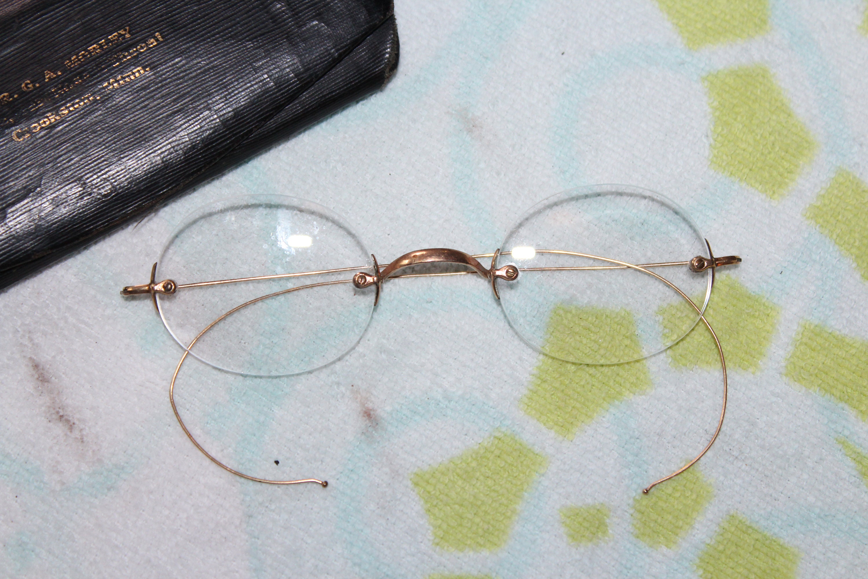 Antique Eyeglasses with Case