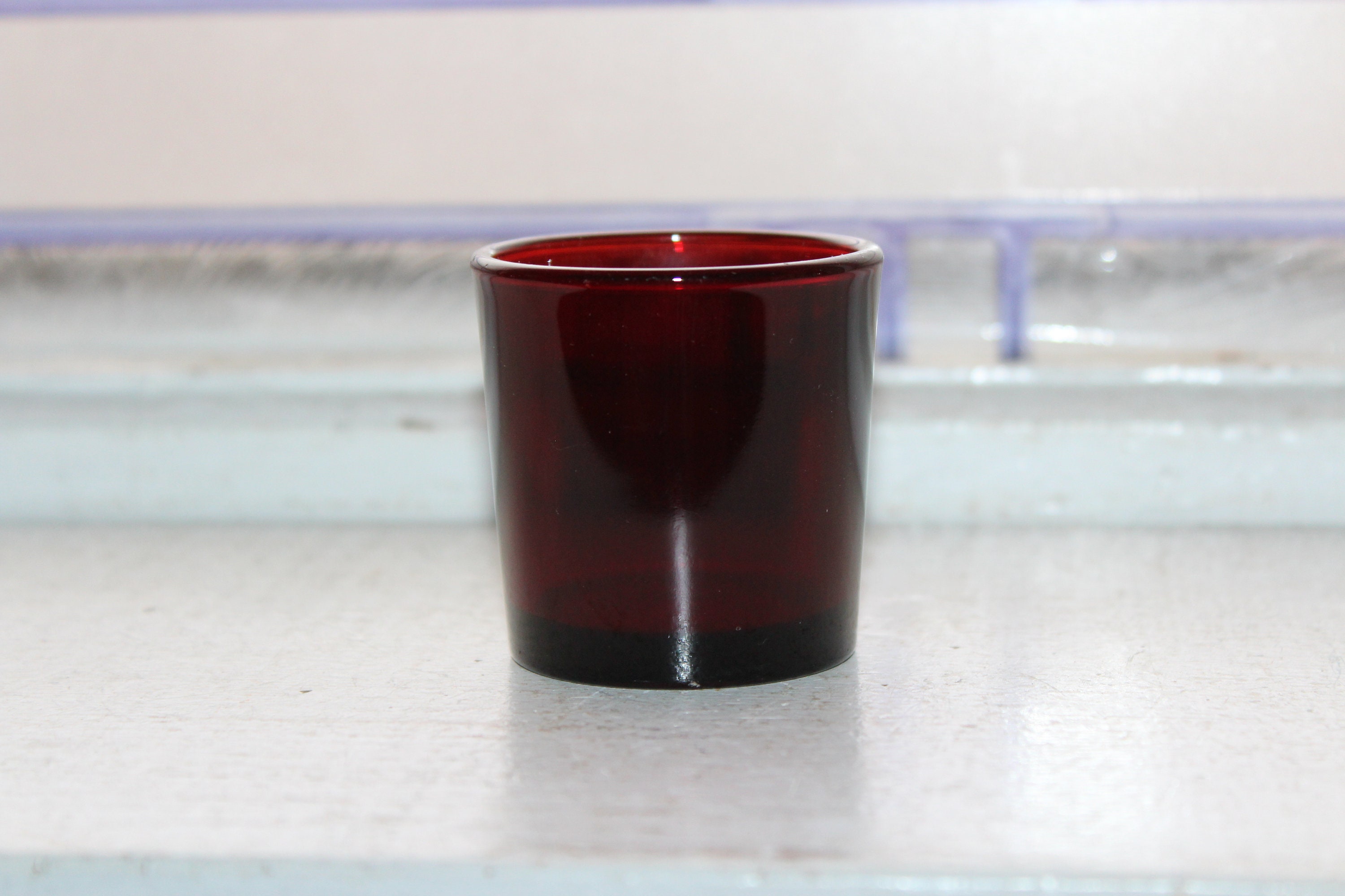 Vintage Royal Ruby Red Votive Candle Holder Anchor Hocking