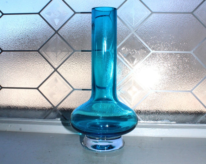 Vintage Waterford Crystal Samba Vase Aqua Blue