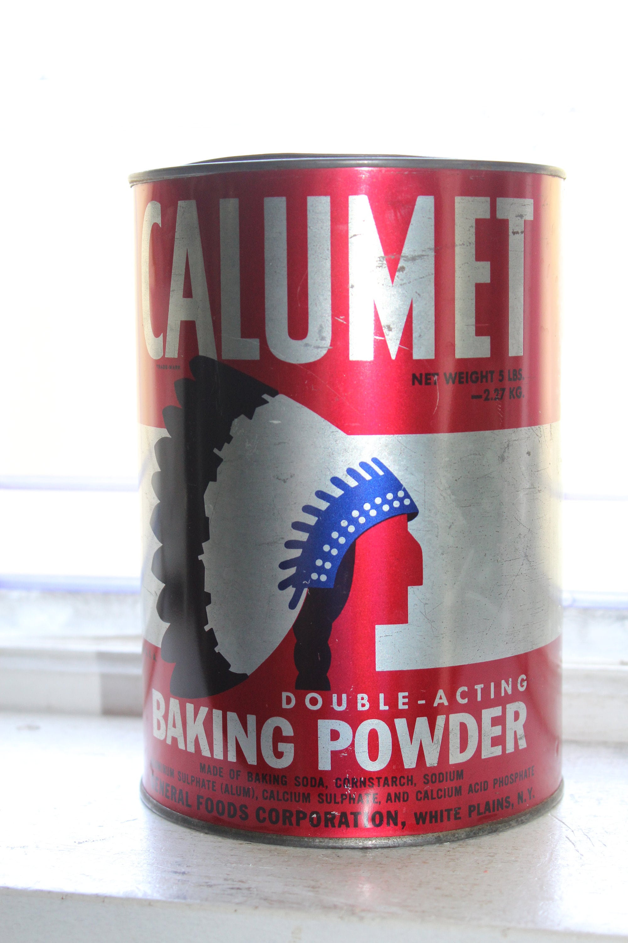 Large Vintage Calumet Baking Powder Tin 5 Lb Size