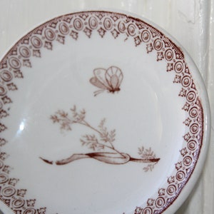Antique 1878 Butter Pat T & R Boote Summer Time Brown Transferware image 2