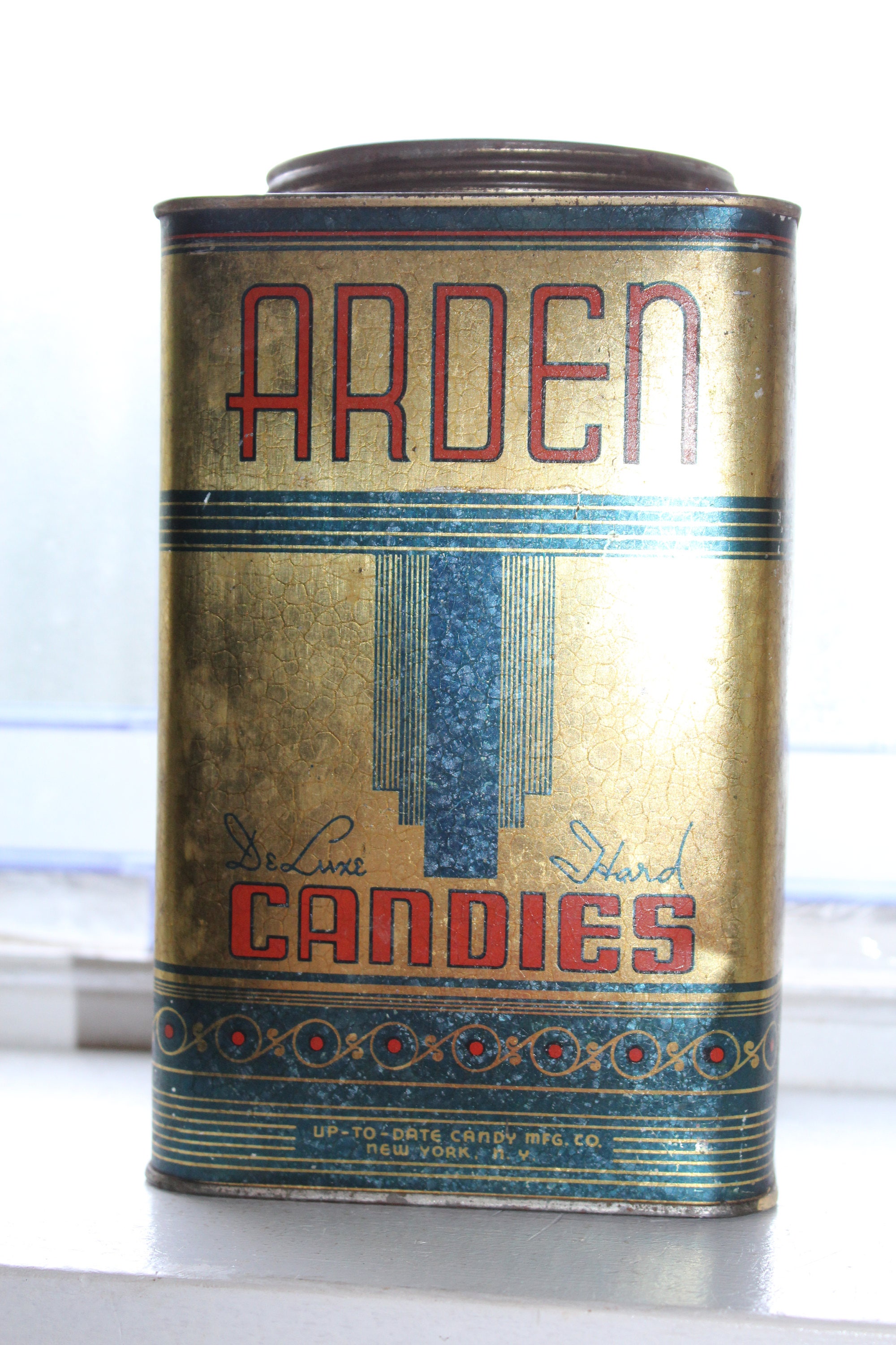 Arden Hard Candies Tin Large Store Display Tin Vintage 1920s