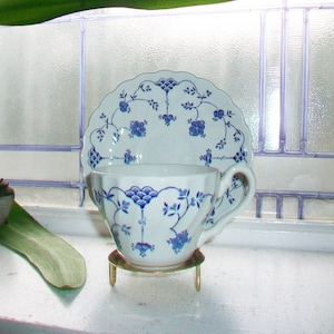 Vintage Yorktown Blue and White Cup and Saucer Salem China Olde Staffordshire Several Available