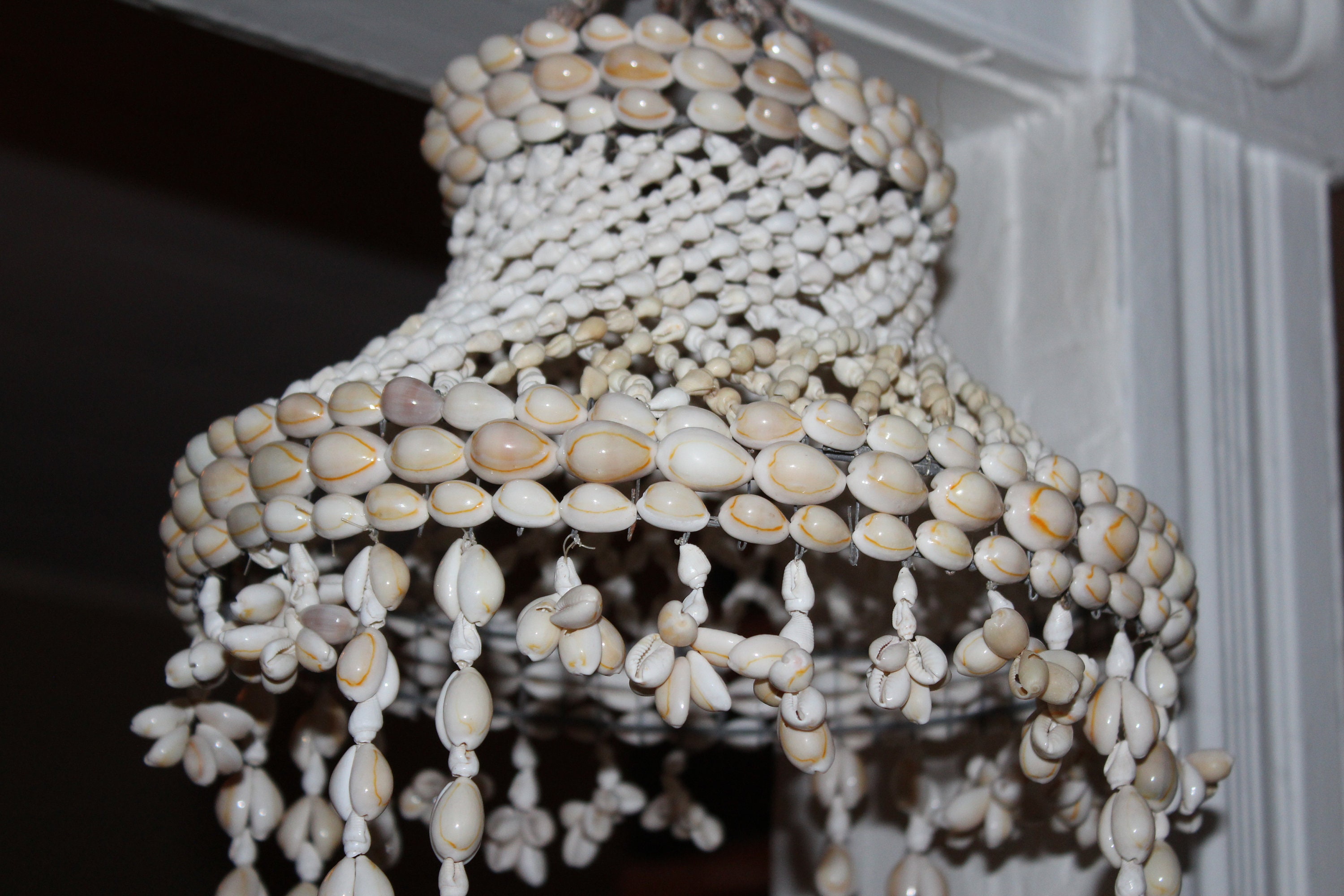 Huge 74 Hanging Shell Plant Hanger Planter Holder Sea Shell Art 1970s