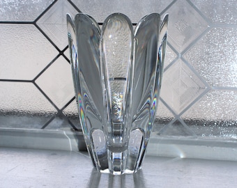 Orrefors Crystal Mayflower Vase Vintage Glass