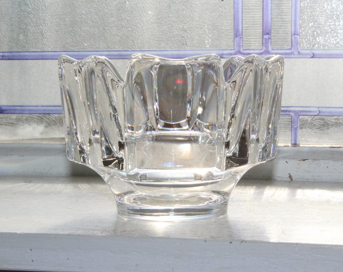 Orrefors Crystal Corona Bowl Vintage 1970s