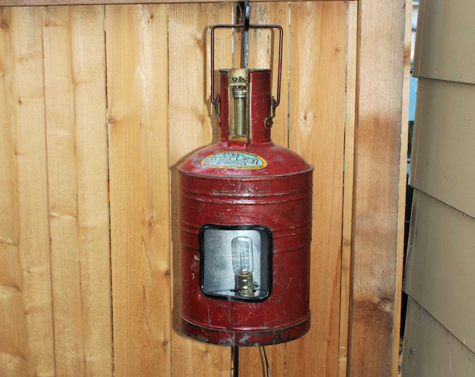 Antique Fuel Can Lamp Butler Mfg Man Cave Farmhouse Decor