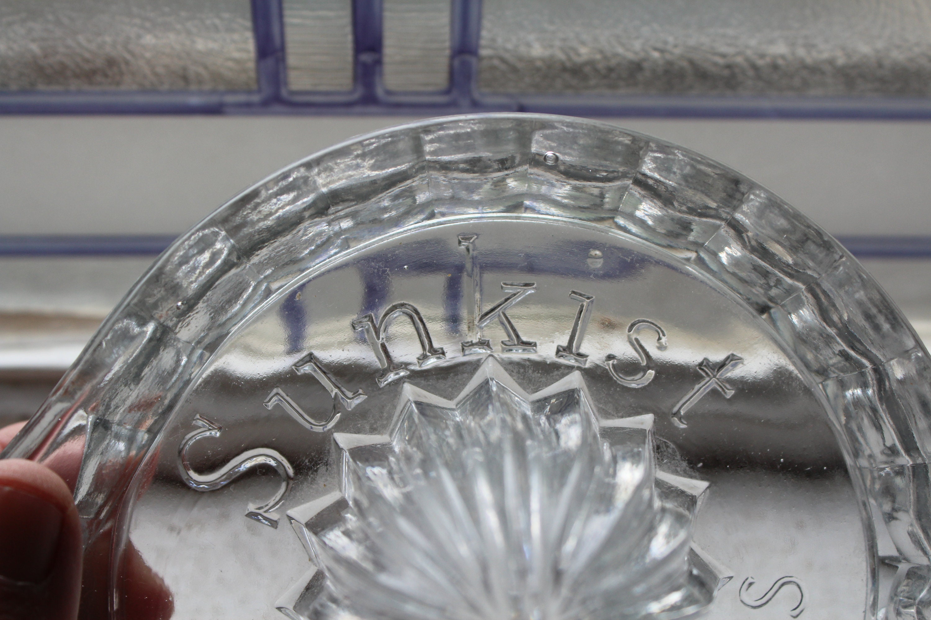 Vintage Juicer Reamer Sunkist Oranges Lemons Clear Glass