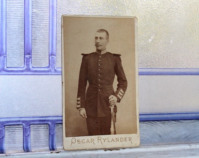 Antique Photograph Carte De Visite Swedish Soldier 1800s