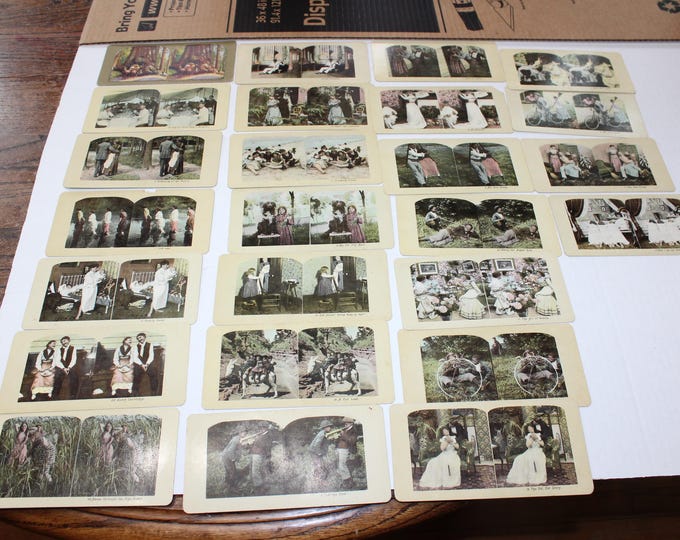 25 Antique Stereoview Cards Humorous Funny Scenes