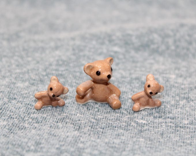 Vintage Hagen Renaker Miniature Figurines 3 Teddy Bears