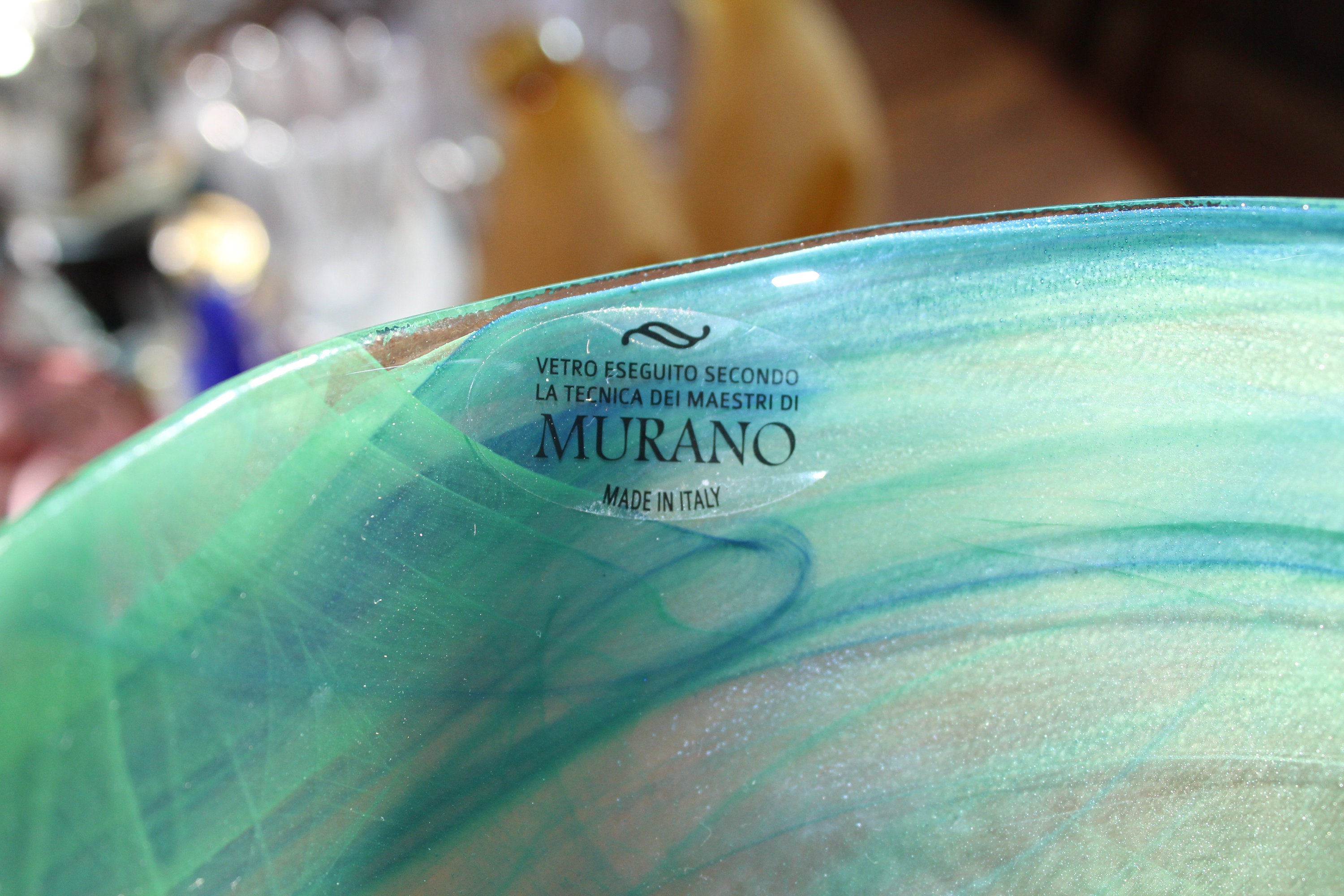 Vintage Murano Glass Oval Centerpiece Bowl