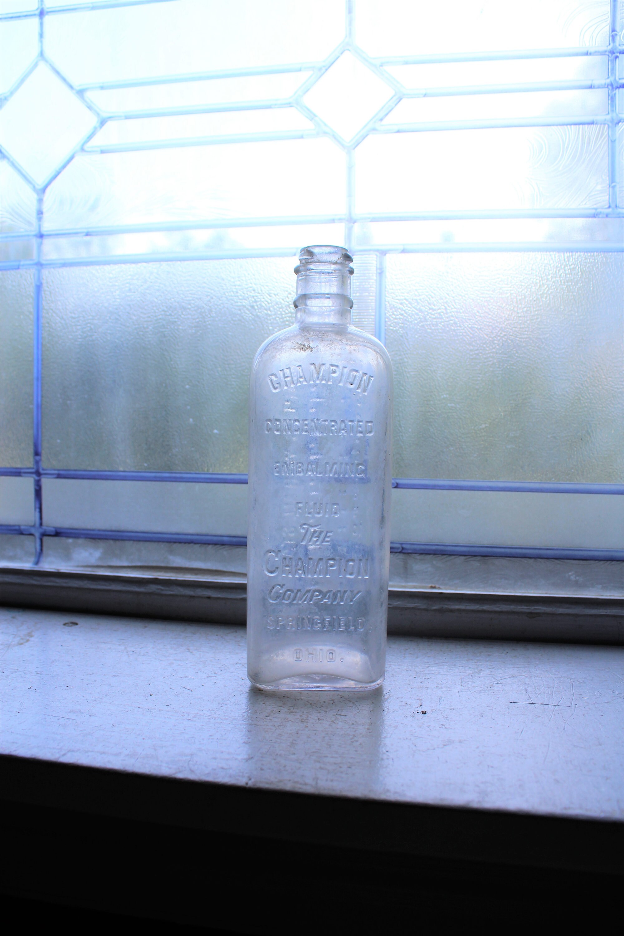 Antique Champion Embalming Fluid Bottle