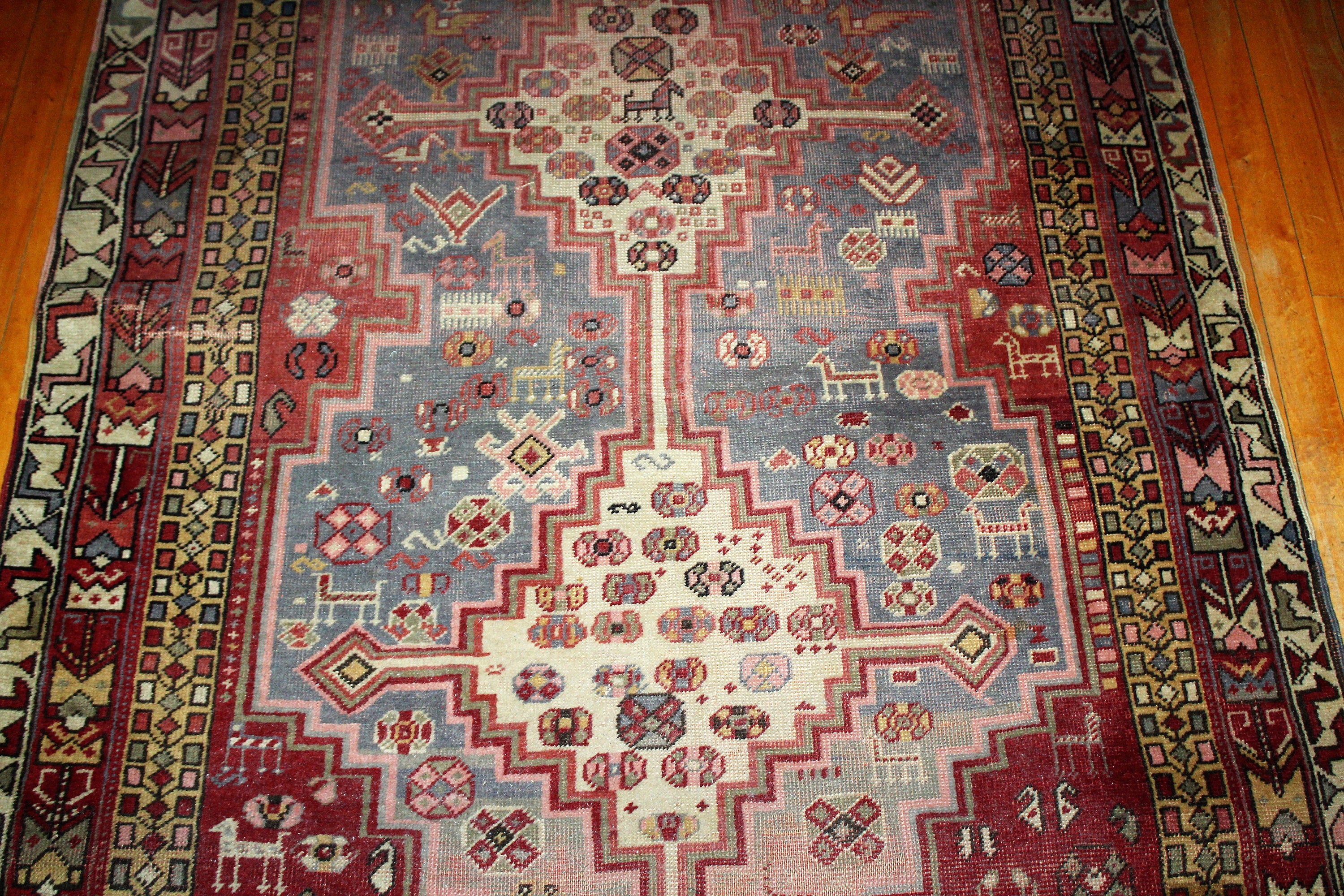 Wool Rug Eastern Antique Mid Eastern Oriental Wool Rug Hand Woven