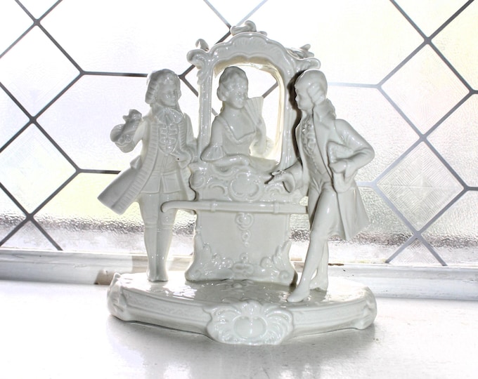 Antique Blanc De Chine Porcelain Figurine Woman and Men Germany
