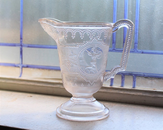 Antique EAPG Minerva Roman Medallion Creamer 1800s