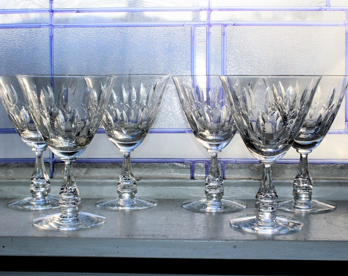 6 Vintage Gorham Crystal Wine Glasses