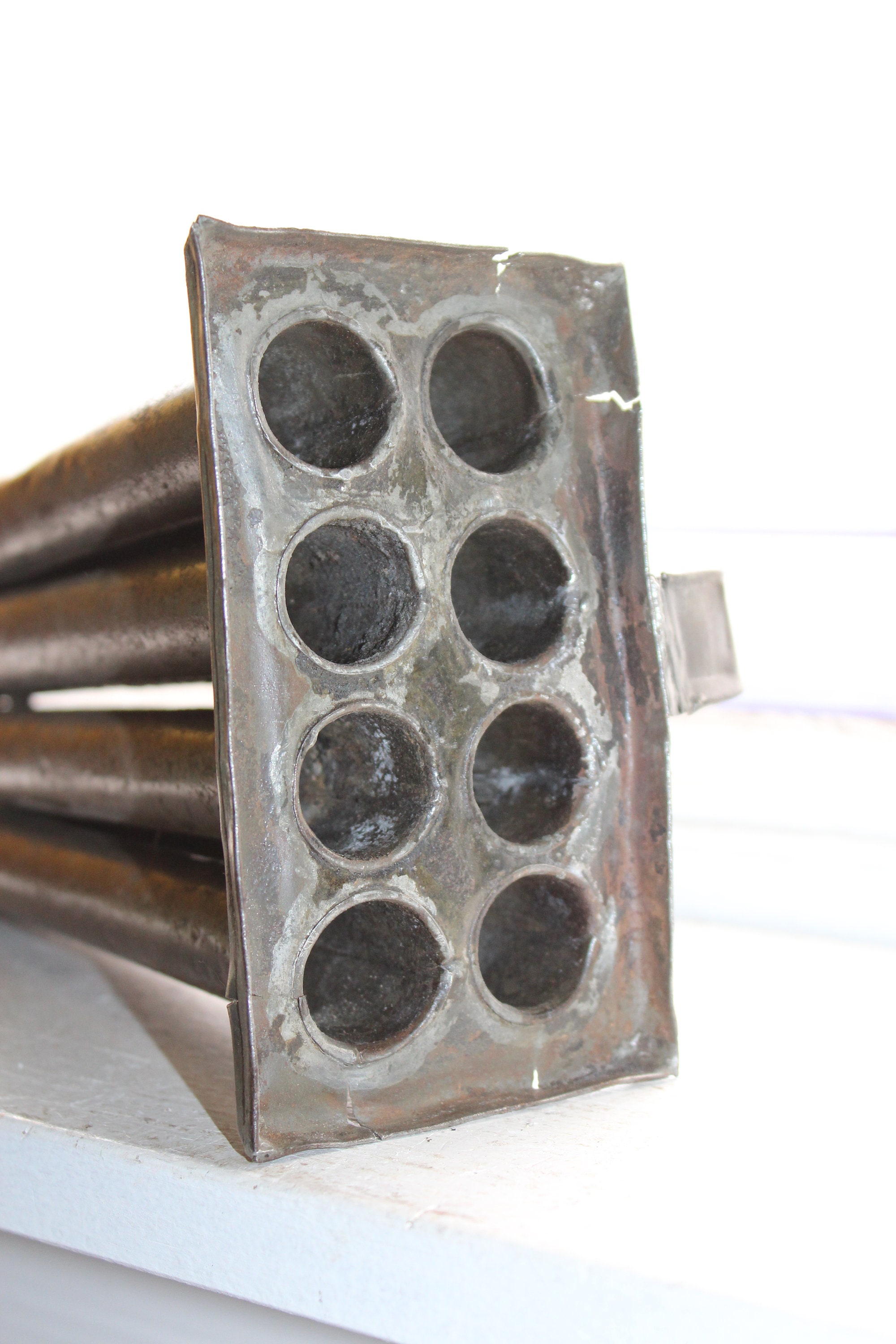 Antique Tin Candle Mold 8 Tube Rustic Farmhouse Decor
