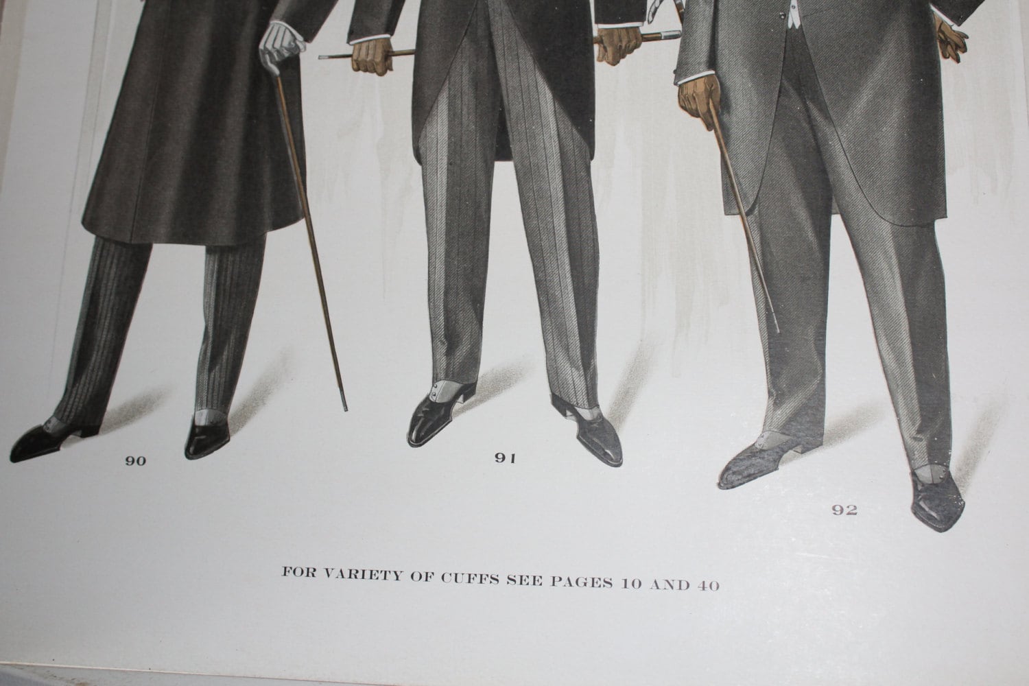 Large Antique Edwardian Mens Fashion Plate Tailor Catalog Print Circa ...
