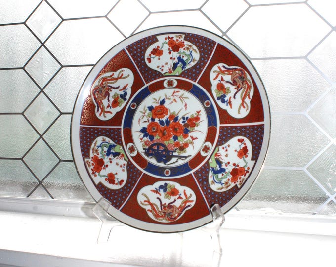 Vintage Japanese Imari Plate Chrysanthemum and Bird of Paradise