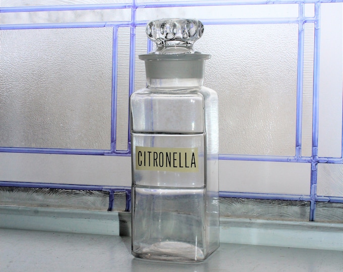 Large Vintage Apothecary Jar Citronella