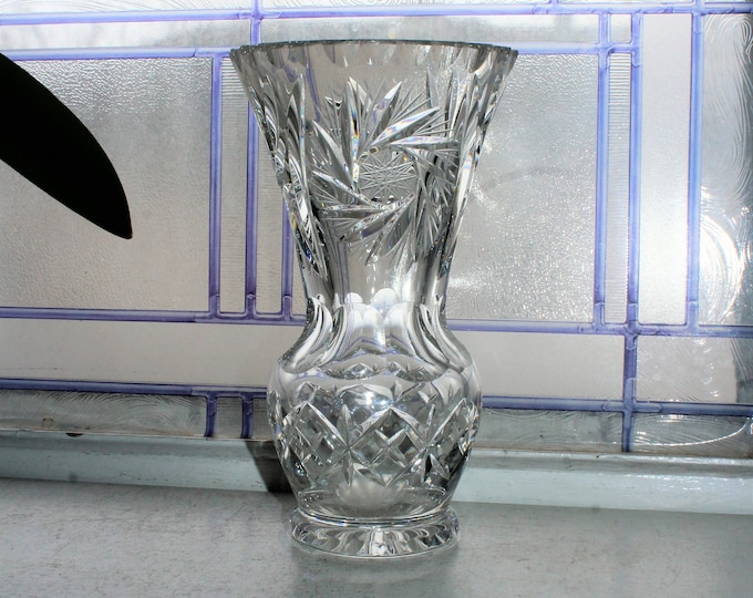 Large Vintage Cut Crystal Vase