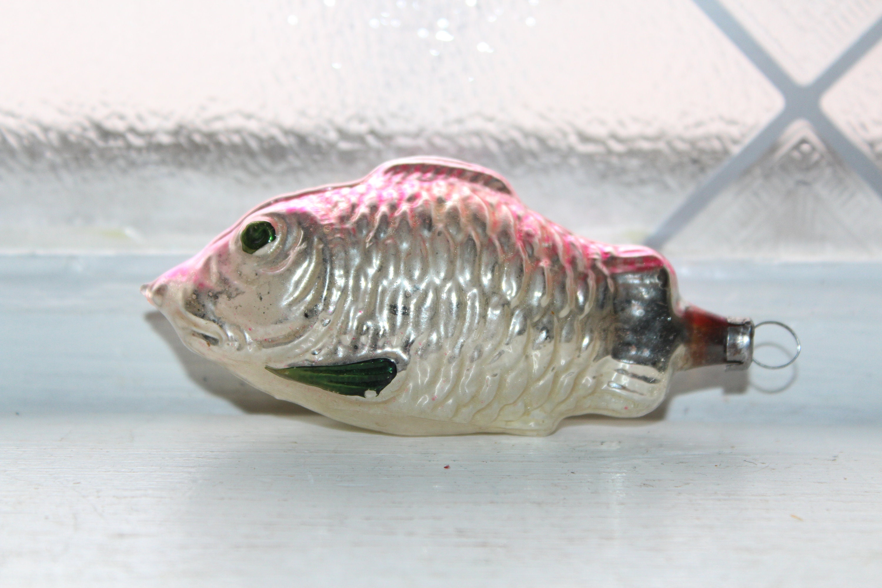Vintage Glass Fish Christmas Tree Ornament