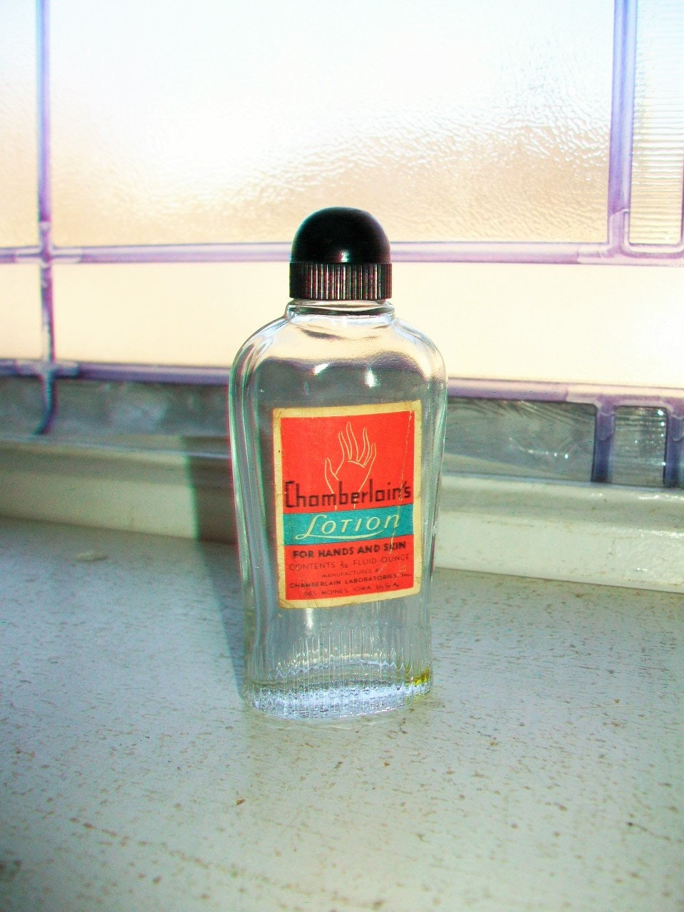 Vintage Chamberlain's Lotion Bottle Bathroom Decor