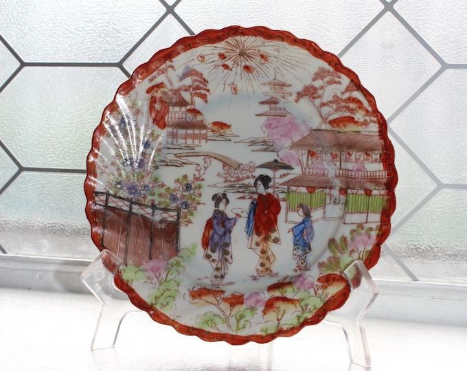 Antique Japanese Geisha Ware Porcelain Plate
