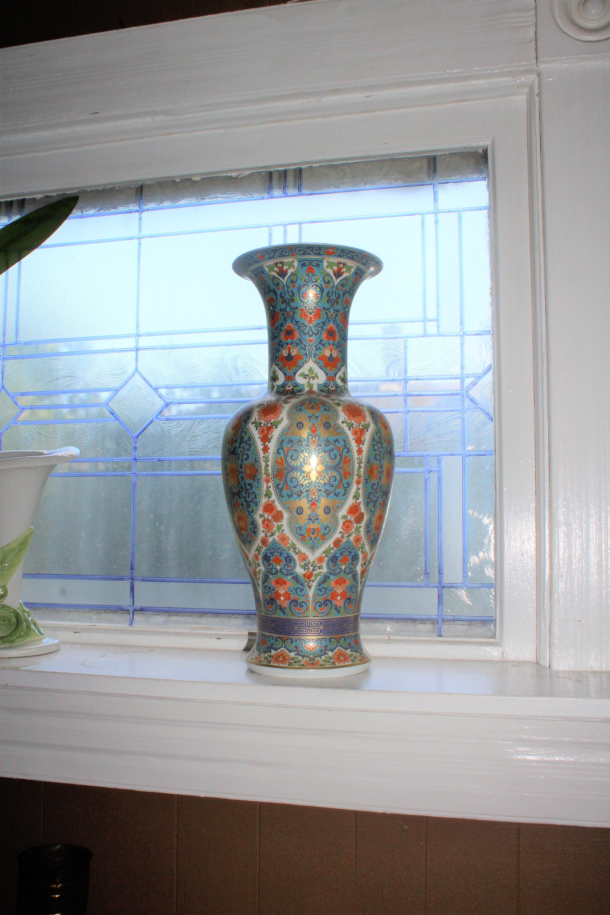 Large Kaiser Wuhan Porcelain Floor Vase Asian Design Germany