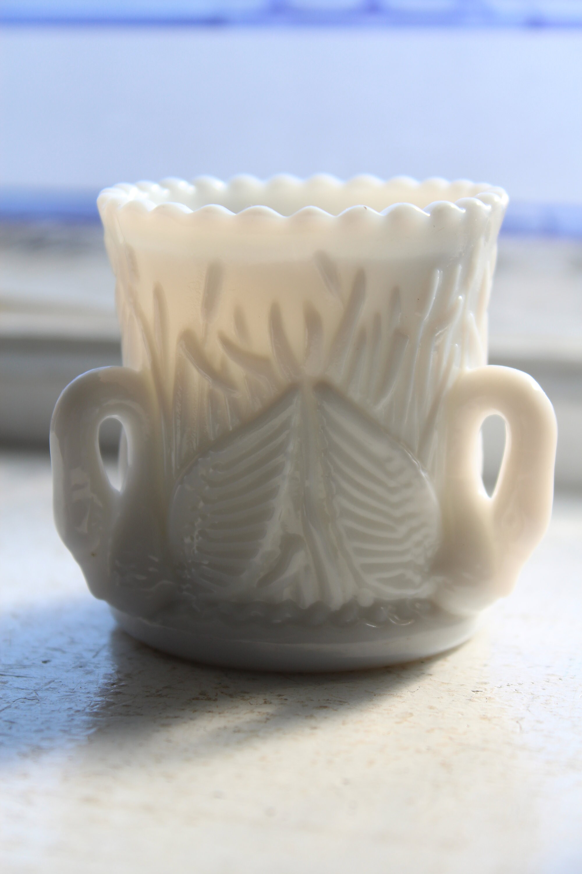 Vintage Swan Toothpick Holder Westmoreland Milk Glass