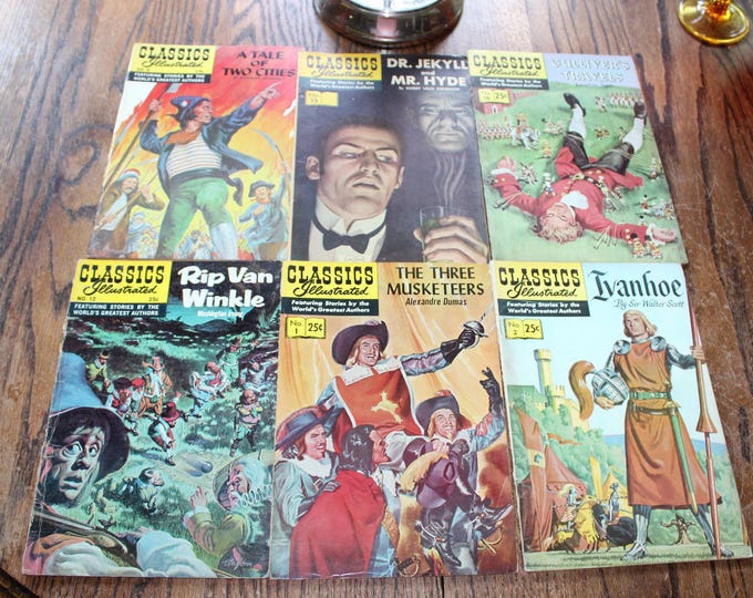 6 Comic Book Classics Illustrated Jekyll Hyde Ivanhoe Rip Van Winkle & More
