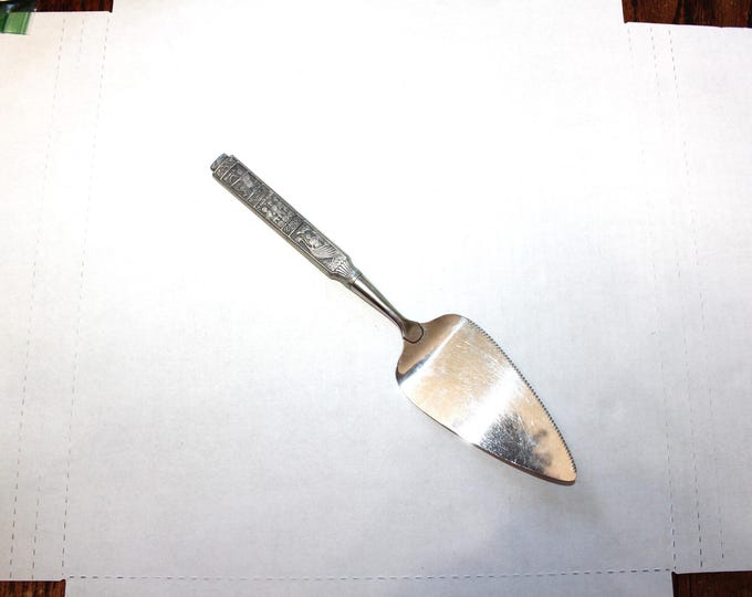 Vintage Norwegian Cake Server with Viking Scenes