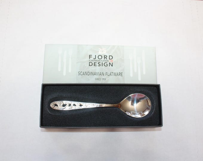 Vintage Silverplate Jam or Sugar Spoon Fjord Design Hardanger Scandinavian