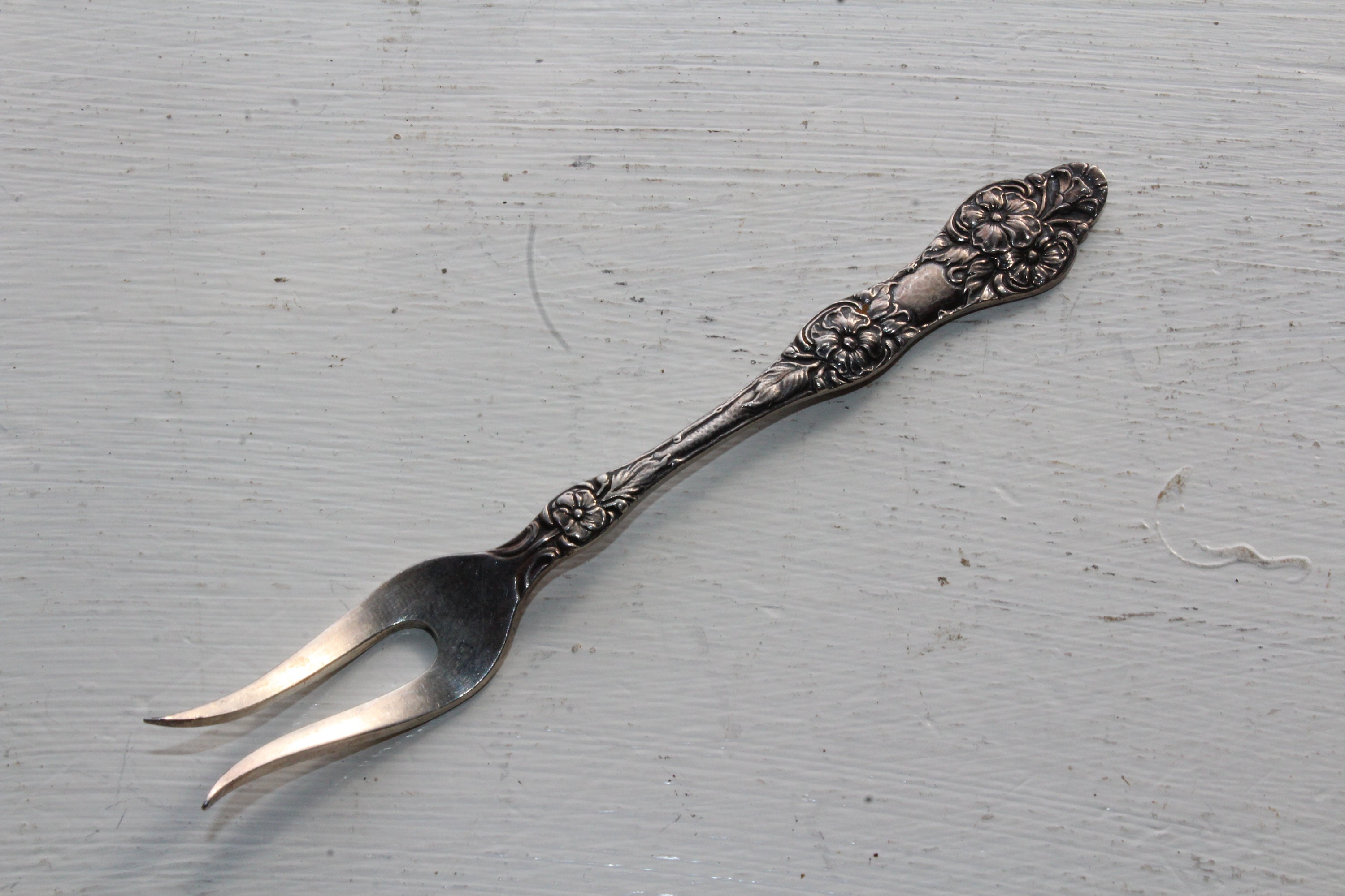 Antique Norwegian Silverplate Pickle or Olive Fork Th. Marthinsen