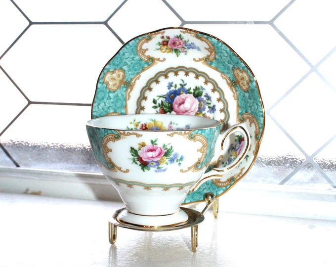 Royal Albert Lady Ascot Blue Teacup and Saucer Fine Bone China