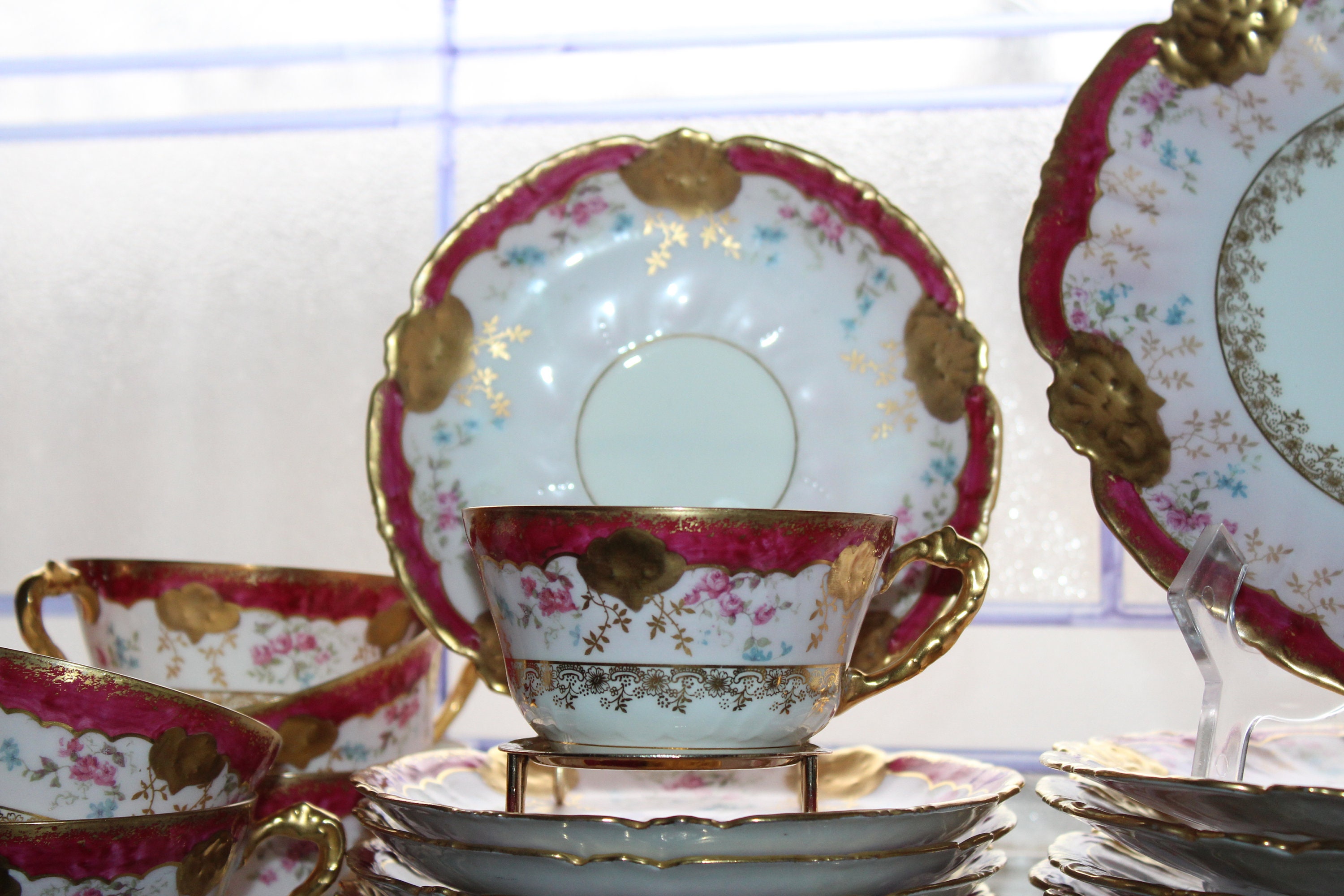 Antique Limoge Luncheon Tea Set 18Pc 6 Place Settings 1800s