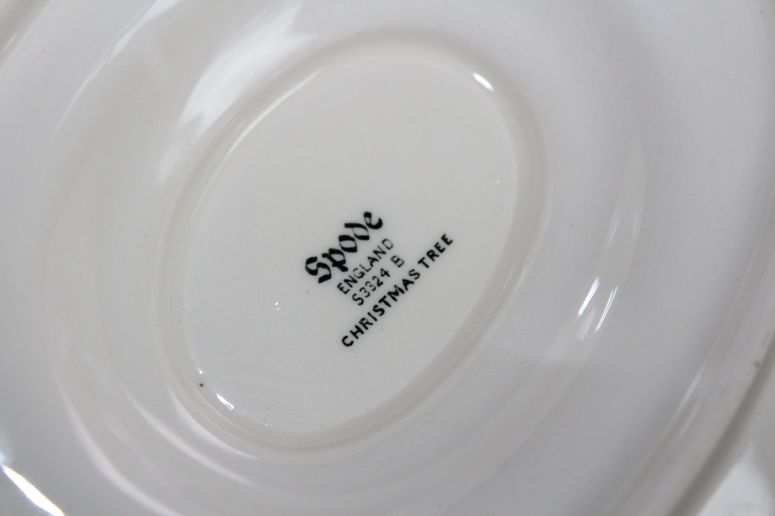 Vintage Spode Christmas Tree Gravy Boat with Under Plate