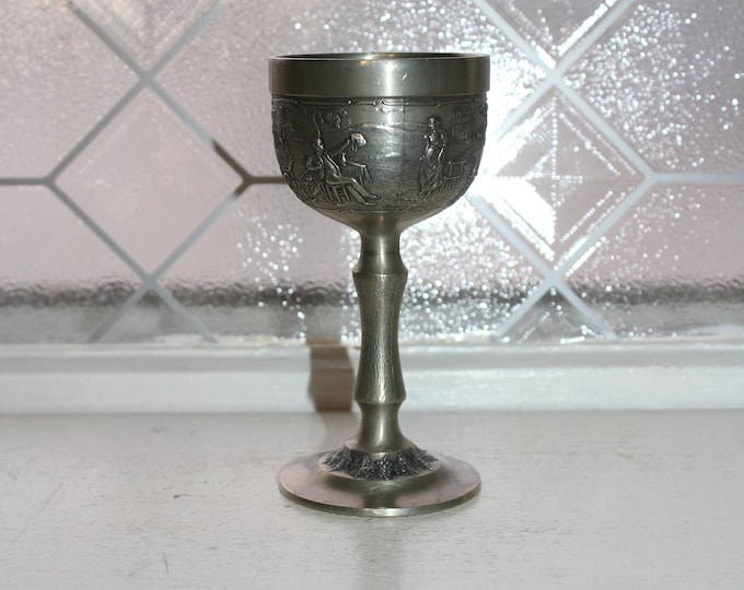 Frieling Zinn Pewter Hunter Goblet Germany Motto Ware