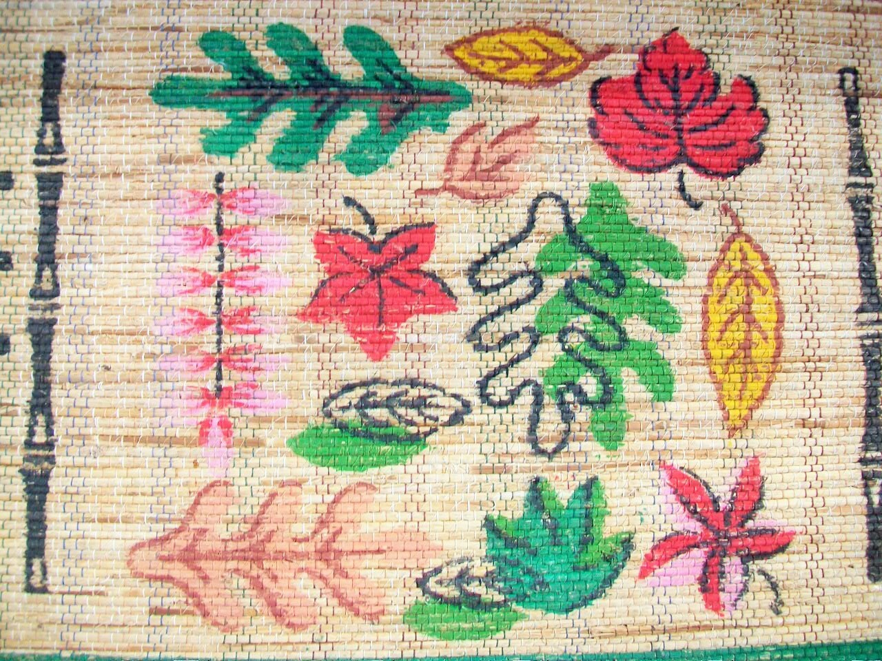 Vintage Asian Rice Straw Rug Mat Huge 6' x 12' 1950s