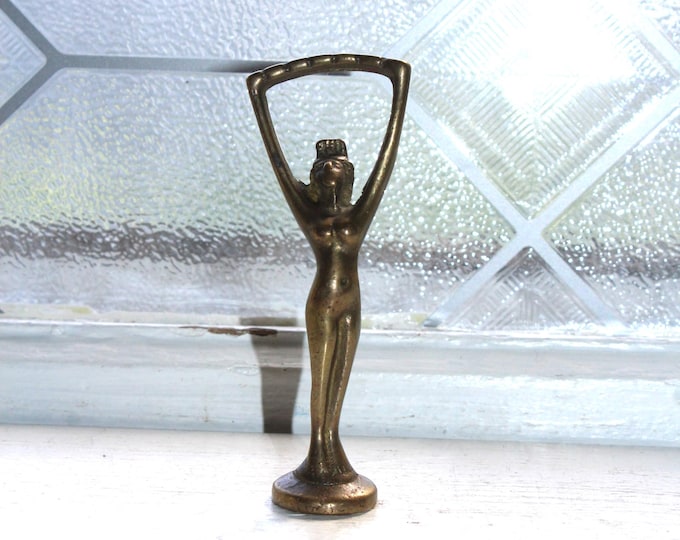 Vintage Art Deco Brass Woman Figural Bottle Opener