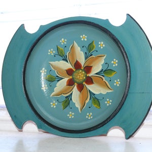 Vintage Norwegian Rosemaling Wood Bowl Scandinavian Nordic Folk Art