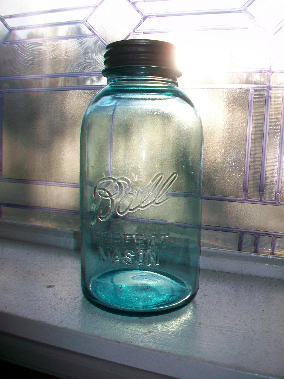 8 Blue Ball Jars Half Gallon Ball Perfect Mason Jars Vintage 1910 to 1933