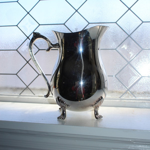 Vintage Leonard Silverplate Water Pitcher with Claw Feet