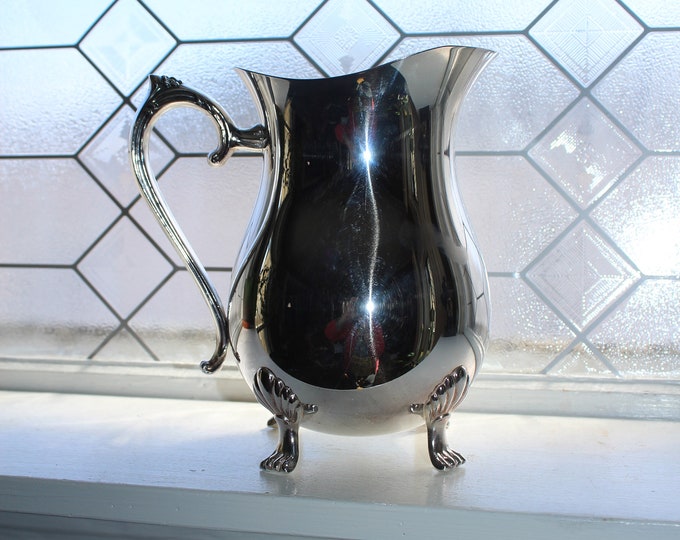 Vintage Leonard Silverplate Water Pitcher with Claw Feet