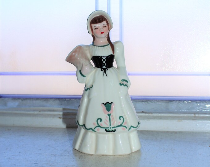 Vintage Florence Ceramics Suzette Girl with Basket Hatpin Holder 1940s