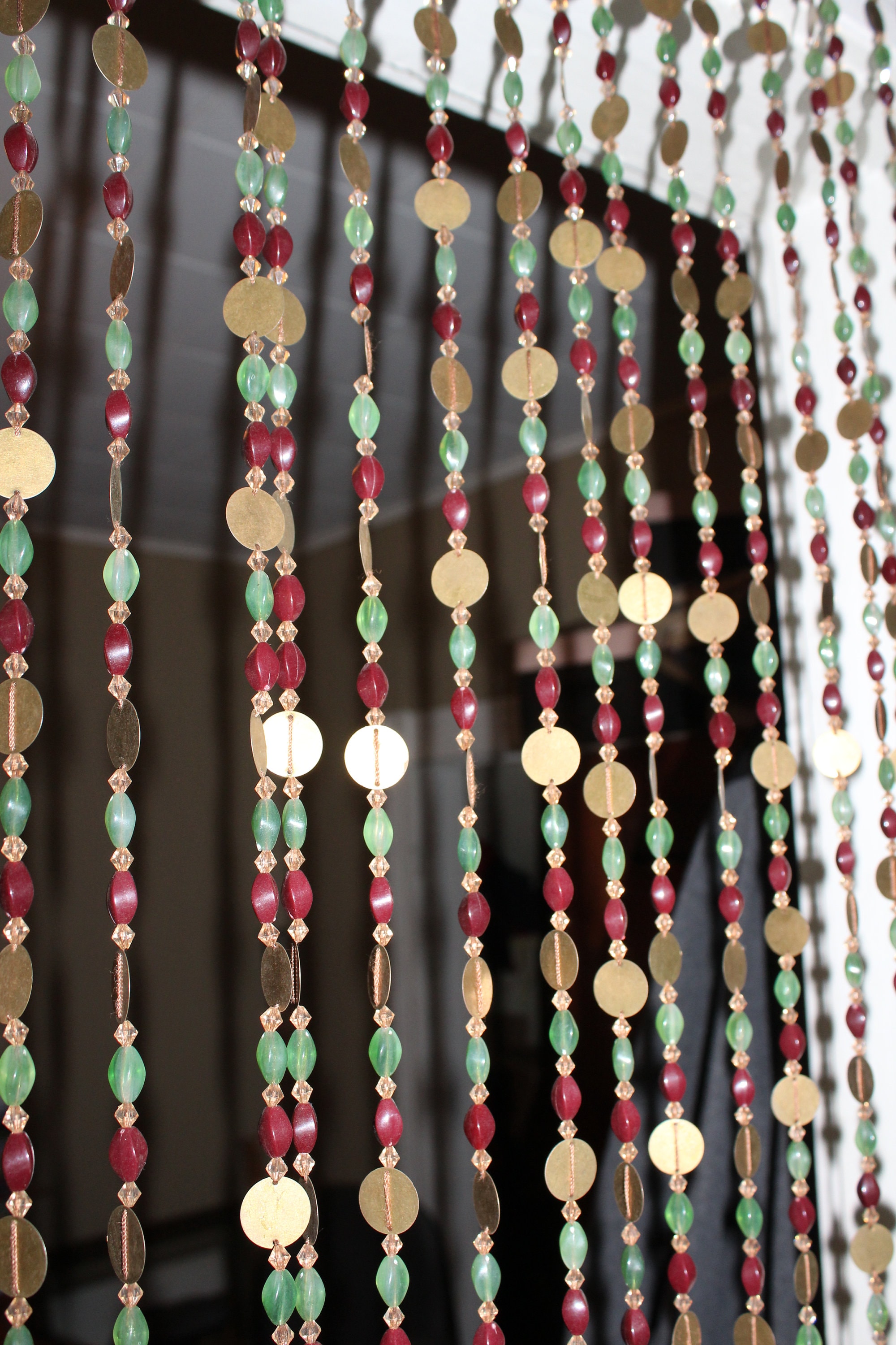 Vintage Beaded Doorway Curtain 1960s Hippy Boho