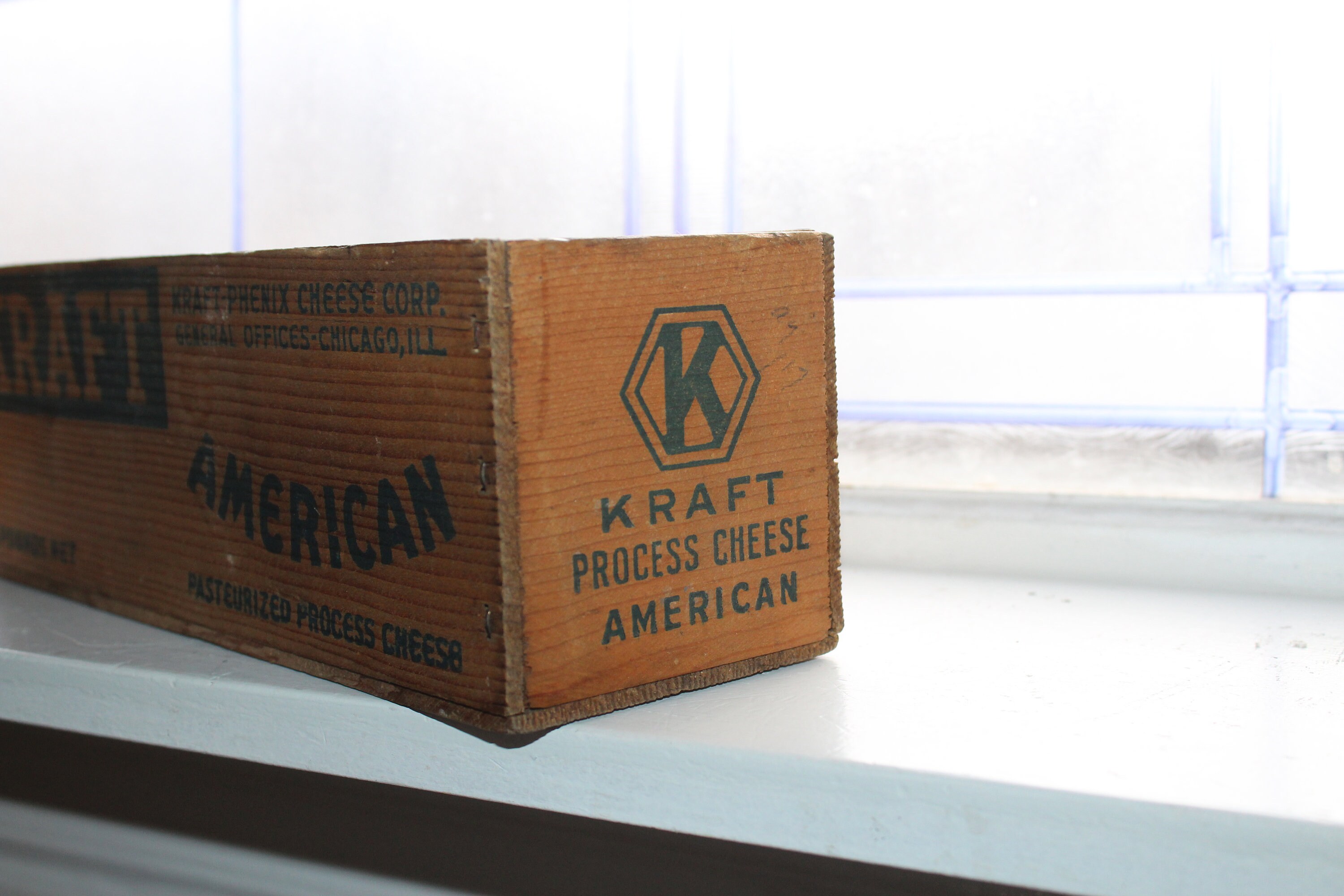 Large Kraft Cheese Wooden Box Vintage Rustic Farmhouse Decor